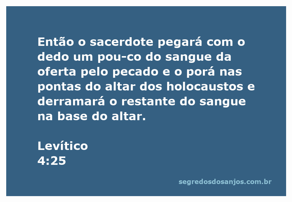 Sacerdote realizando o ritual de oferta pelo pecado conforme descrito em Levítico 4:25.