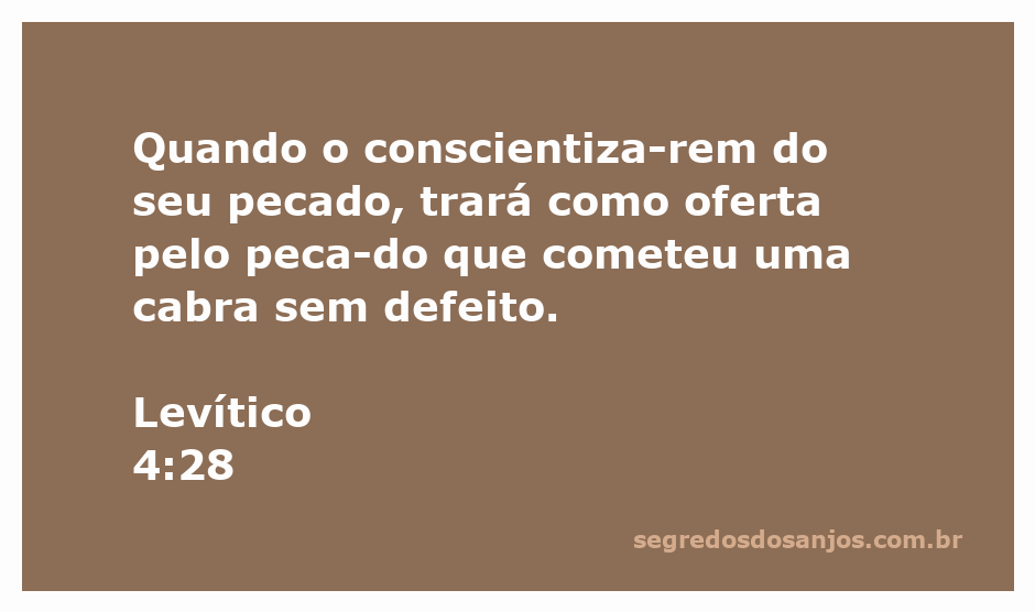 Uma cabra sem defeito representando a oferta pelo pecado conforme Levítico 4:28.