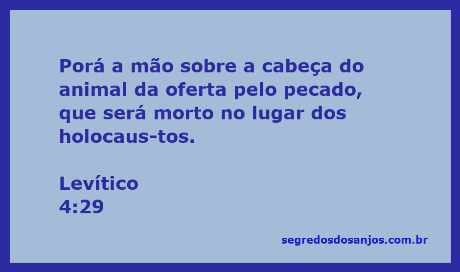 Um fiel colocando a mão sobre a cabeça de um animal de oferta, simbolizando a transferência de pecado conforme Levítico 4:29.