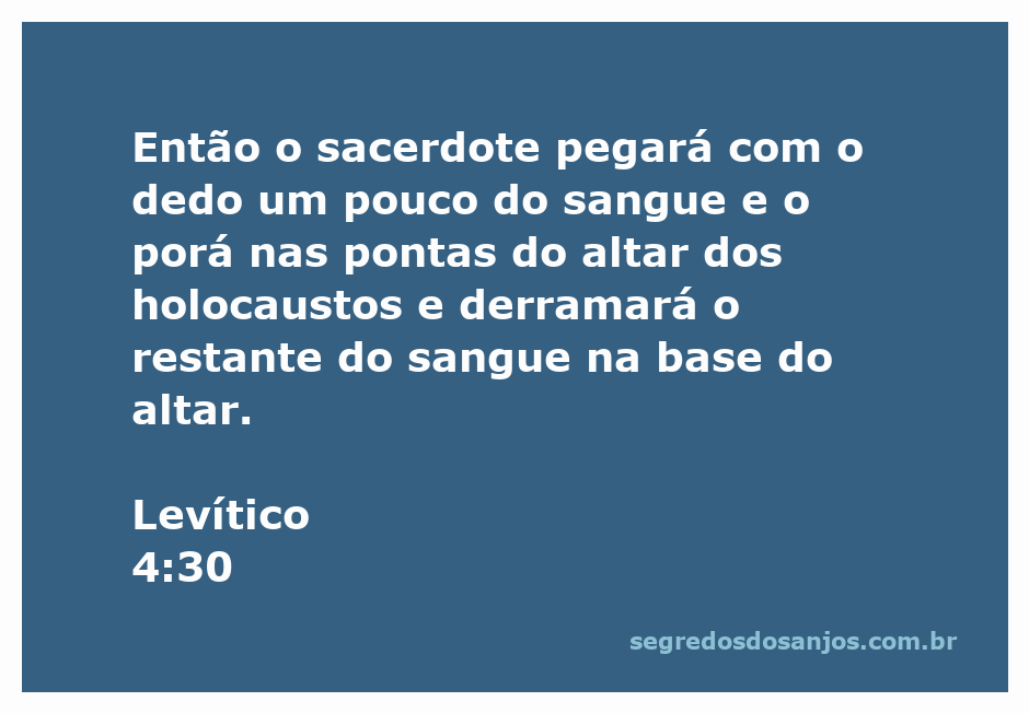 Sacerdote realizando ritual de sacrifício com sangue no altar dos holocaustos conforme descrito em Levítico 4:30.