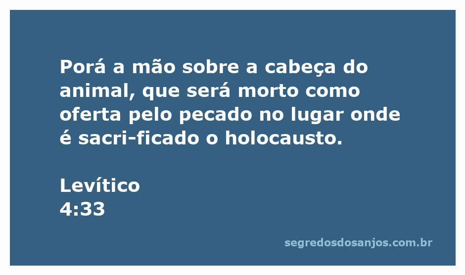 Um homem colocando a mão sobre a cabeça de um animal como símbolo de transferência de pecado, representando a oferta pelo pecado conforme Levítico 4:33.