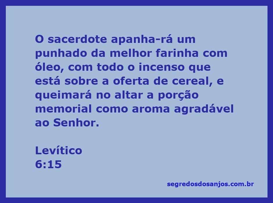 Sacerdote queimando oferta de cereal no altar, representando a prática de Levítico 6:15.