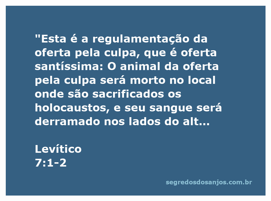 Ilustração da oferta pela culpa conforme descrito em Levítico 7:1-2, mostrando o sacrifício de um animal e o altar.