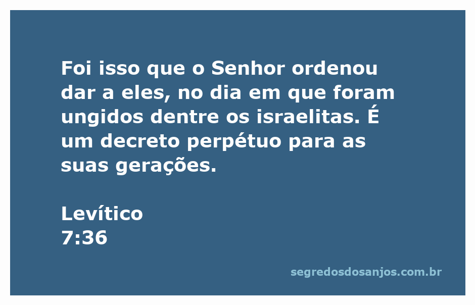 Imagem representativa da unção dos sacerdotes conforme Levítico 7:36.
