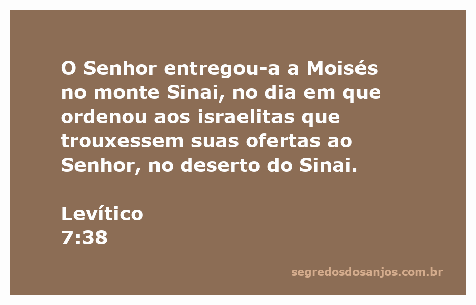 Moisés recebendo instruções de Deus no Monte Sinai sobre as ofertas dos israelitas.