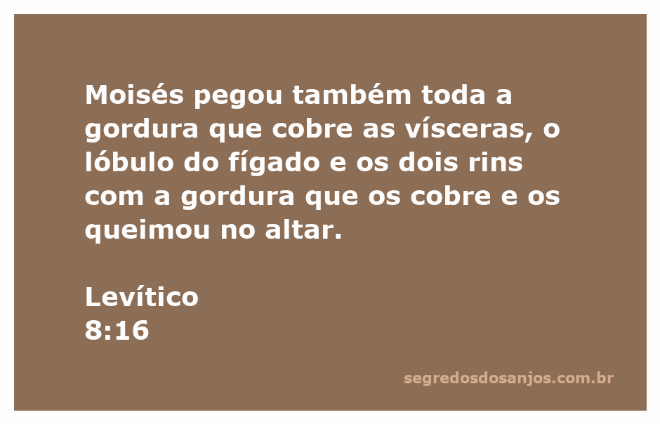 Ilustração de Moisés queimando gordura e vísceras no altar, conforme Levítico 8:16.