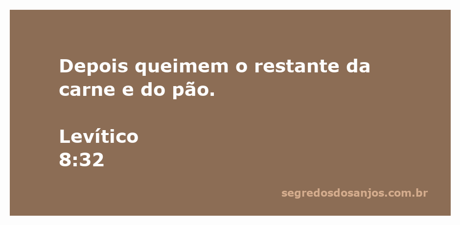 Queima do restante da carne e do pão conforme Levítico 8:32