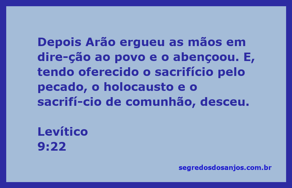 Arão abençoando o povo após os sacrifícios no templo, conforme Levítico 9:22.