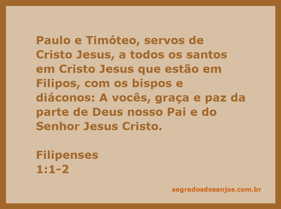 Imagem de Filipenses 1:1-2, destacando a saudação de Paulo e Timóteo aos santos em Filipos.