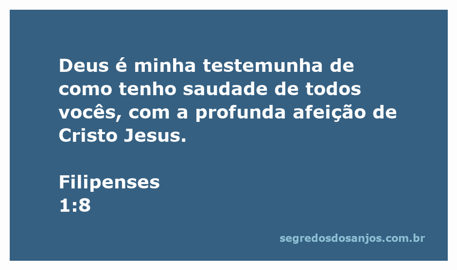 Imagem representativa de Filipenses 1:8, destacando a afeição de Paulo pelos cristãos de Filipos.