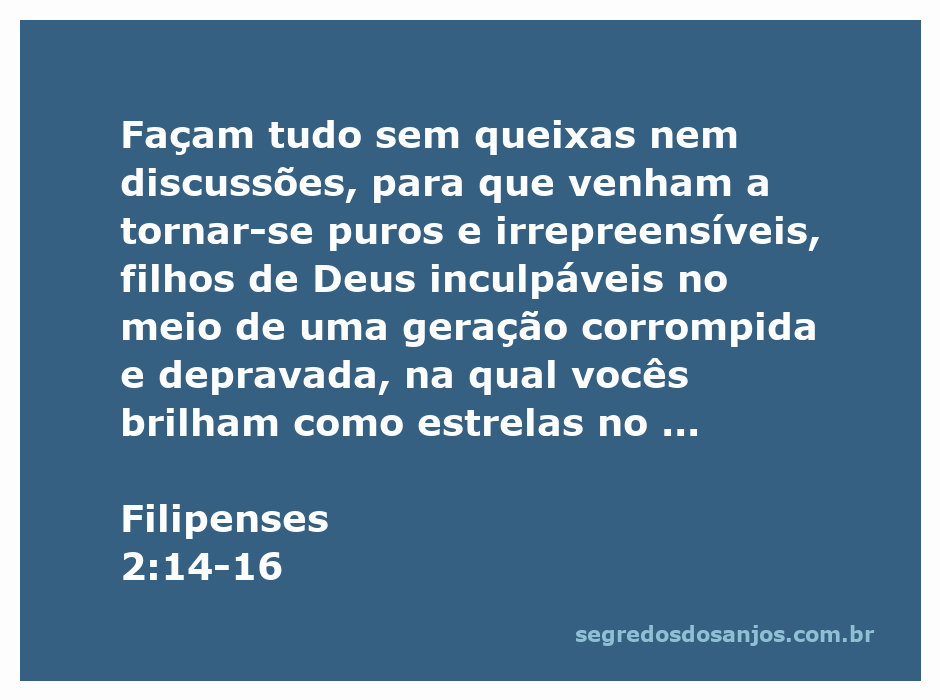 Imagem representativa do versículo Filipenses 2:14-16, destacando a importância de viver sem queixas e brilhar como estrelas.