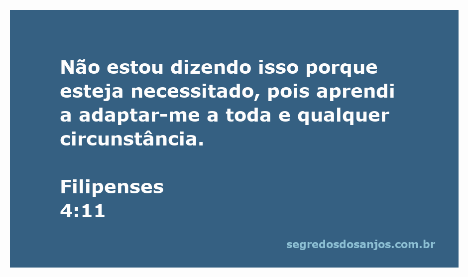 Imagem representativa de Filipenses 4:11, enfatizando a adaptação às circunstâncias da vida.