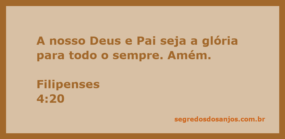 Versículo Filipenses 4:20 destacando a glória a Deus e Pai para sempre