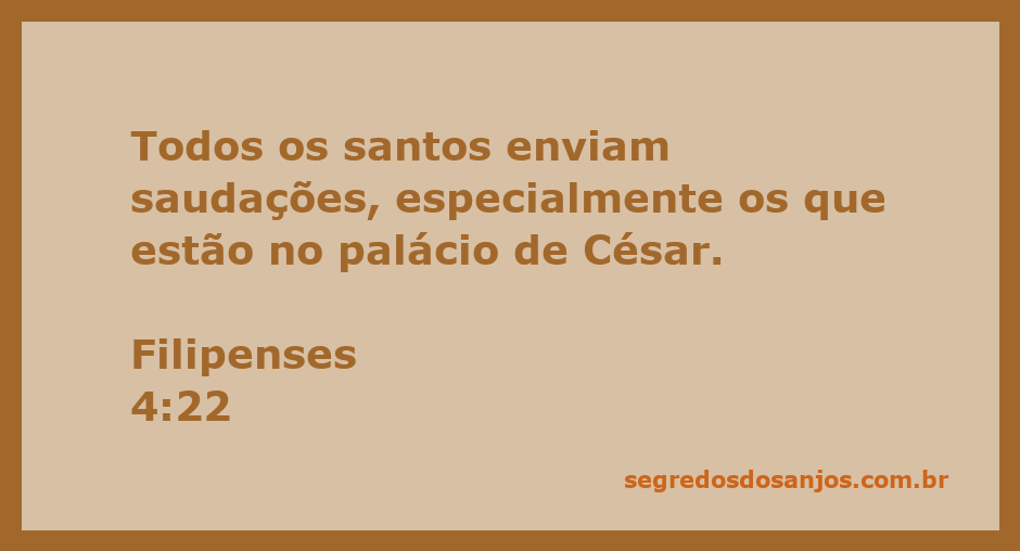 Saudações dos santos mencionados na carta de Filipenses, destacando os que estão no palácio de César.