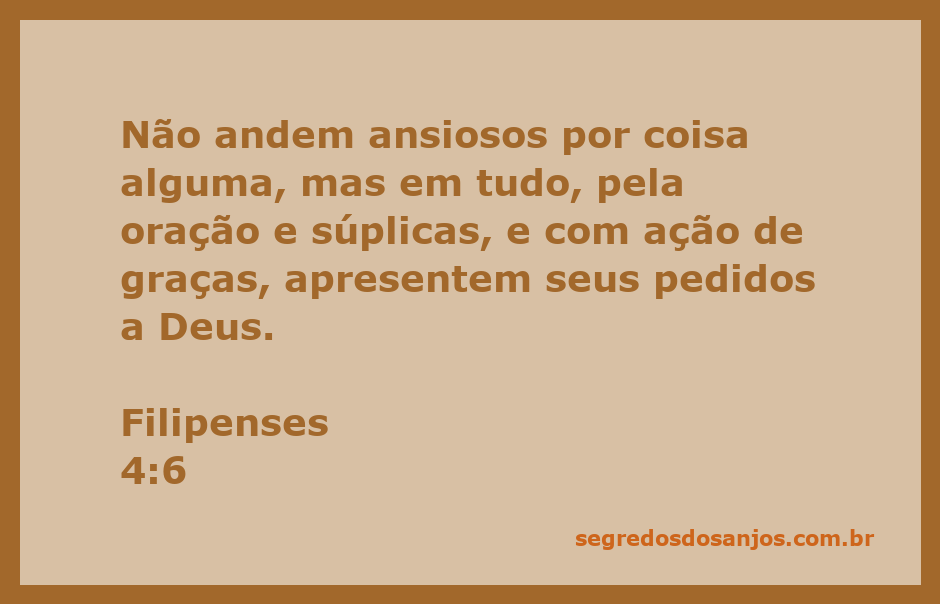 Imagem inspiradora com o versículo Filipenses 4:6 sobre oração e gratidão