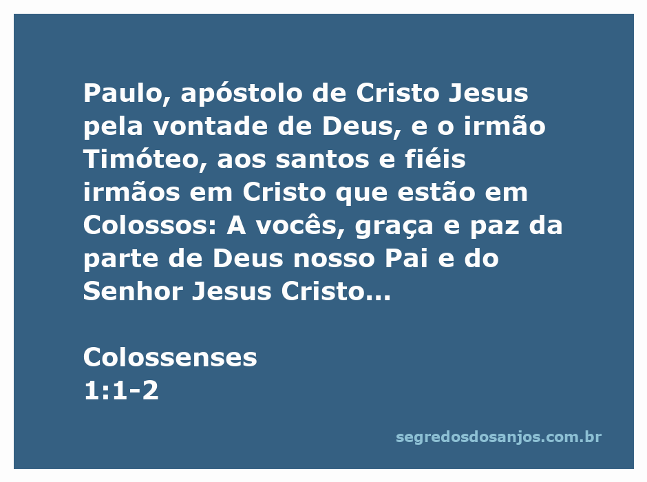 Imagem de uma carta de Paulo aos Colossenses, destacando a saudação aos santos e fiéis irmãos em Cristo.