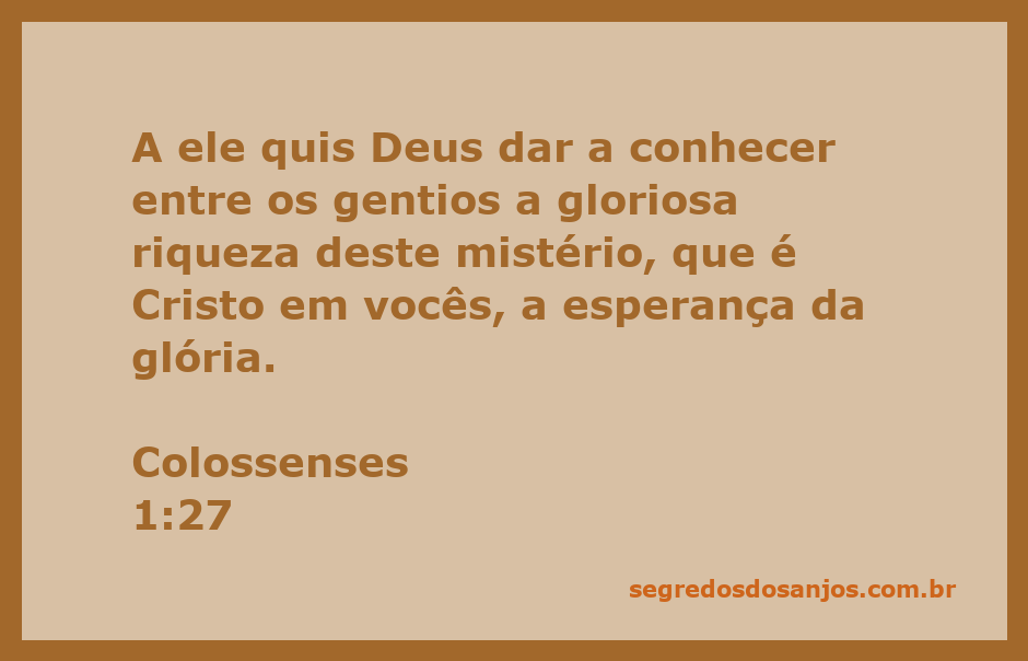 Imagem representativa do versículo Colossenses 1:27, destacando a presença de Cristo como esperança entre os gentios.