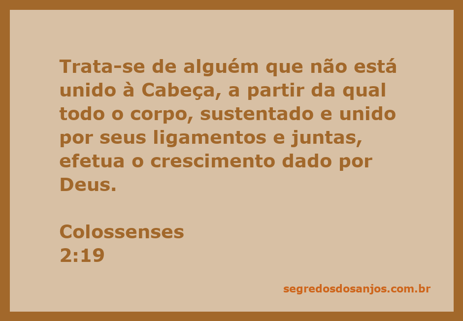 Ilustração de Colossenses 2:19, destacando a união do corpo com a Cabeça que é Cristo.