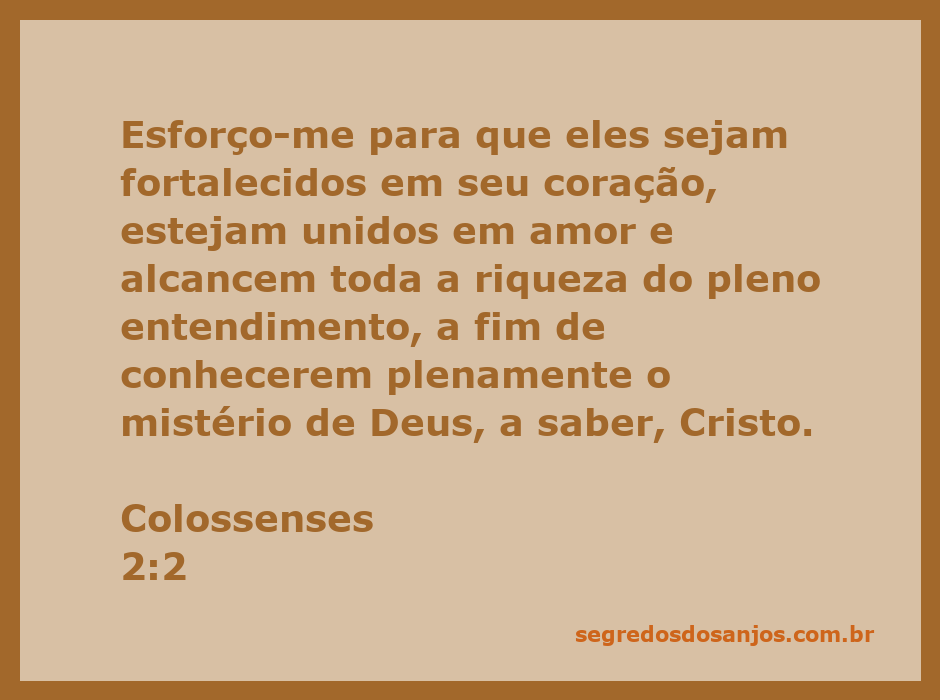 Ilustração de Colossenses 2:2, destacando o fortalecimento do coração e a união em amor através de Cristo.