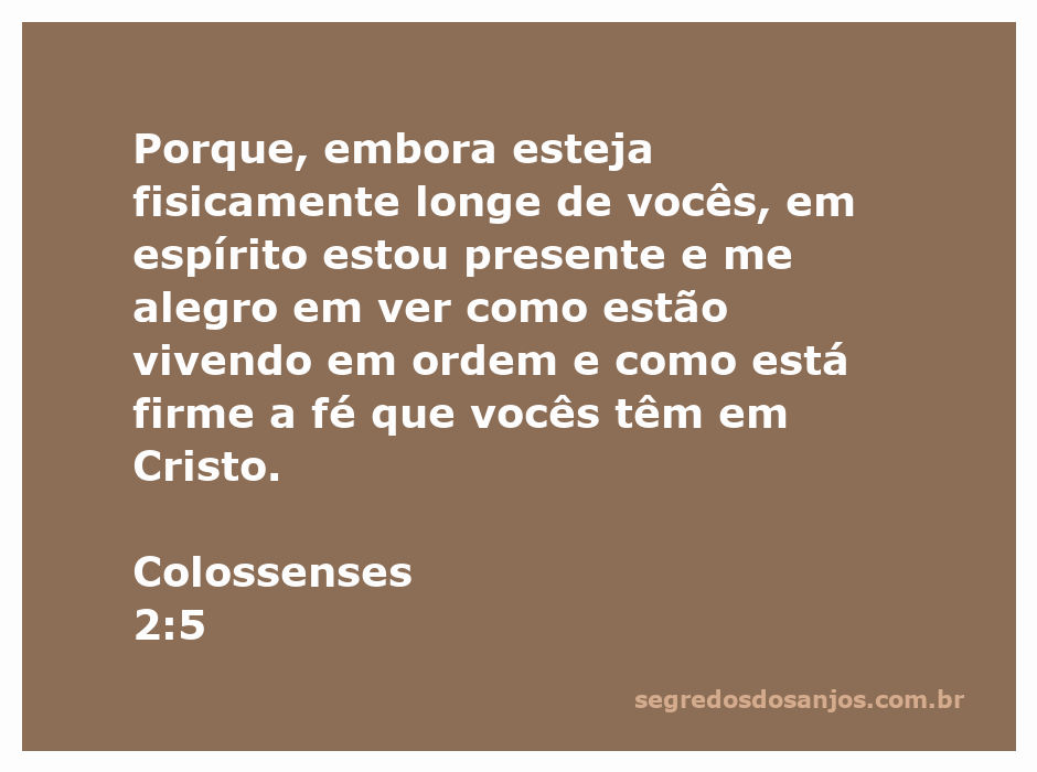 Imagem representativa da presença espiritual e da fé firme em Cristo, inspirada em Colossenses 2:5.
