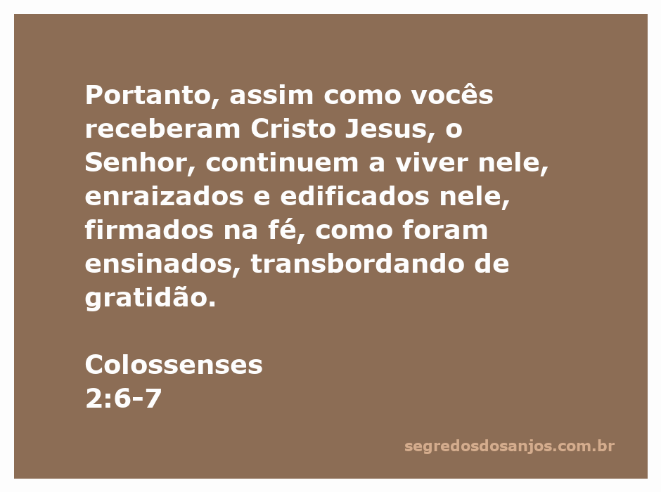 Ilustração de Colossenses 2:6-7 com pessoas enraizadas em Cristo, representando a fé e gratidão.