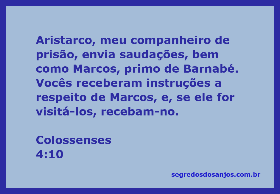 Ilustração de Aristarco e Marcos, mencionados na carta de Colossenses.