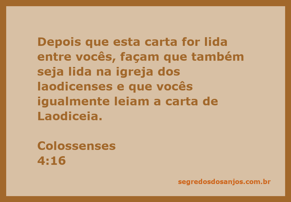 Versículo de Colossenses 4:16 destacando a importância da leitura das cartas entre as igrejas.