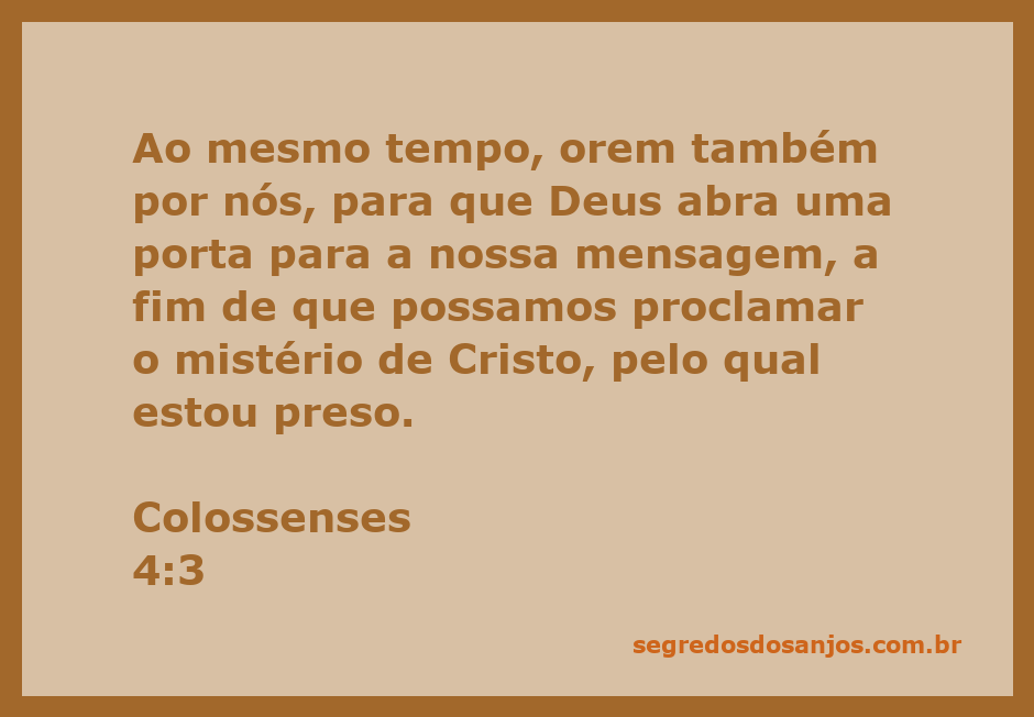 Imagem representativa da oração por oportunidades de evangelização, inspirada em Colossenses 4:3.