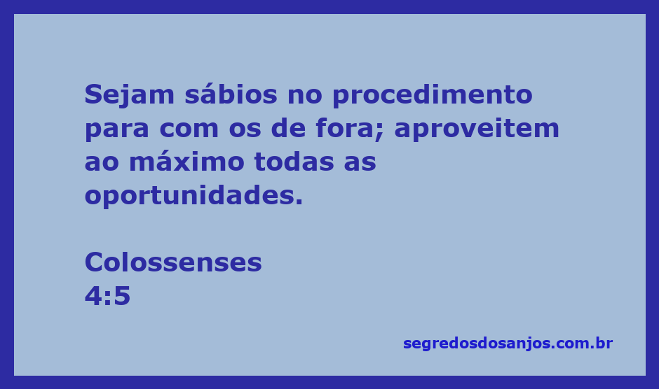 Imagem representativa do versículo Colossenses 4:5 sobre sabedoria e aproveitamento de oportunidades.