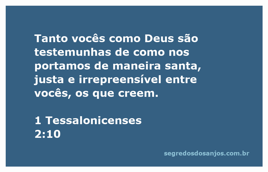 Representação da integridade e caráter cristão em 1 Tessalonicenses 2:10