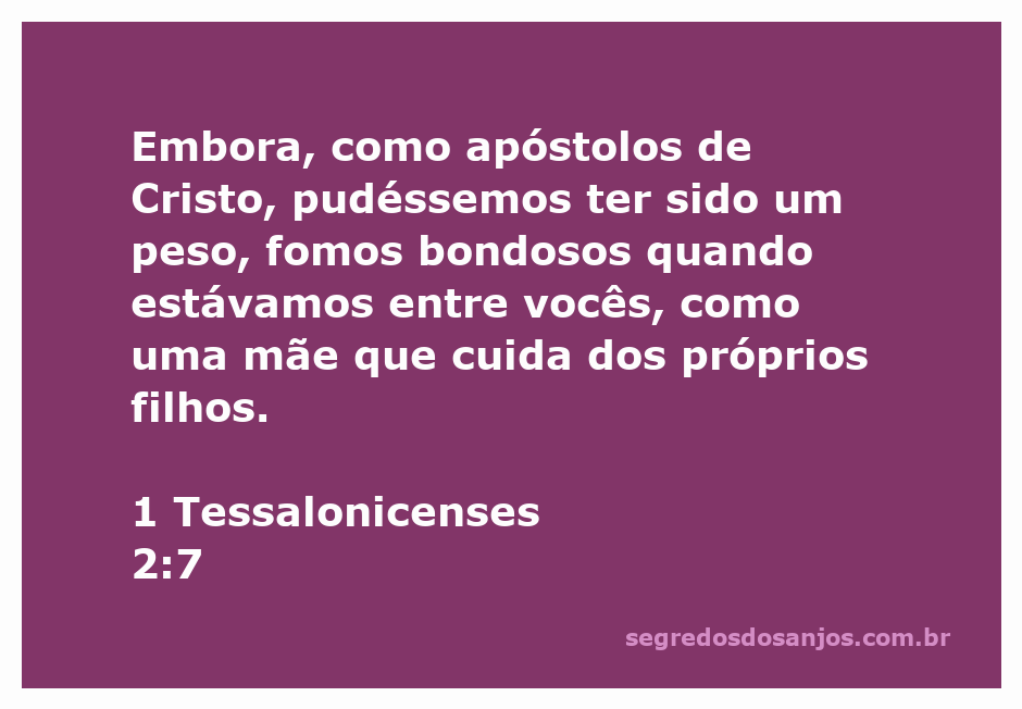Imagem representando a bondade e cuidado maternal, simbolizando o versículo de 1 Tessalonicenses 2:7.