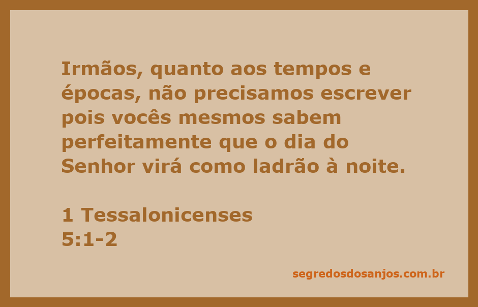 Imagem representativa da passagem de 1 Tessalonicenses 5:1-2, mostrando um relógio simbolizando a vinda inesperada do dia do Senhor.