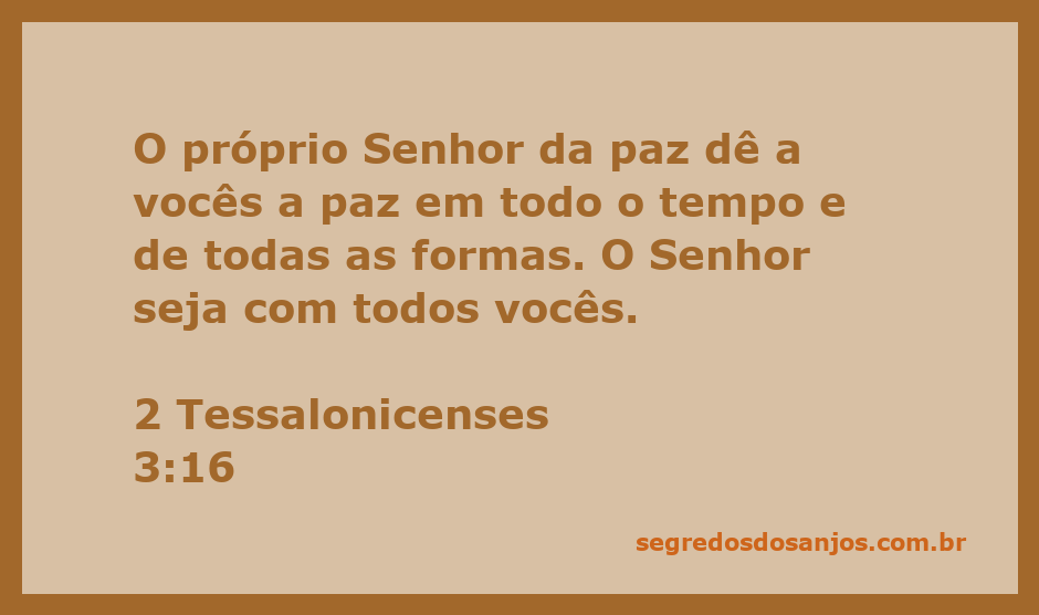 Imagem que representa a paz divina, com a citação de 2 Tessalonicenses 3:16.