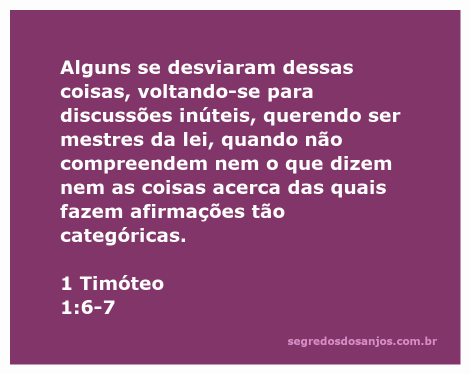 Ilustração representando 1 Timóteo 1:6-7, destacando a importância da compreensão da lei e evitando discussões inúteis.