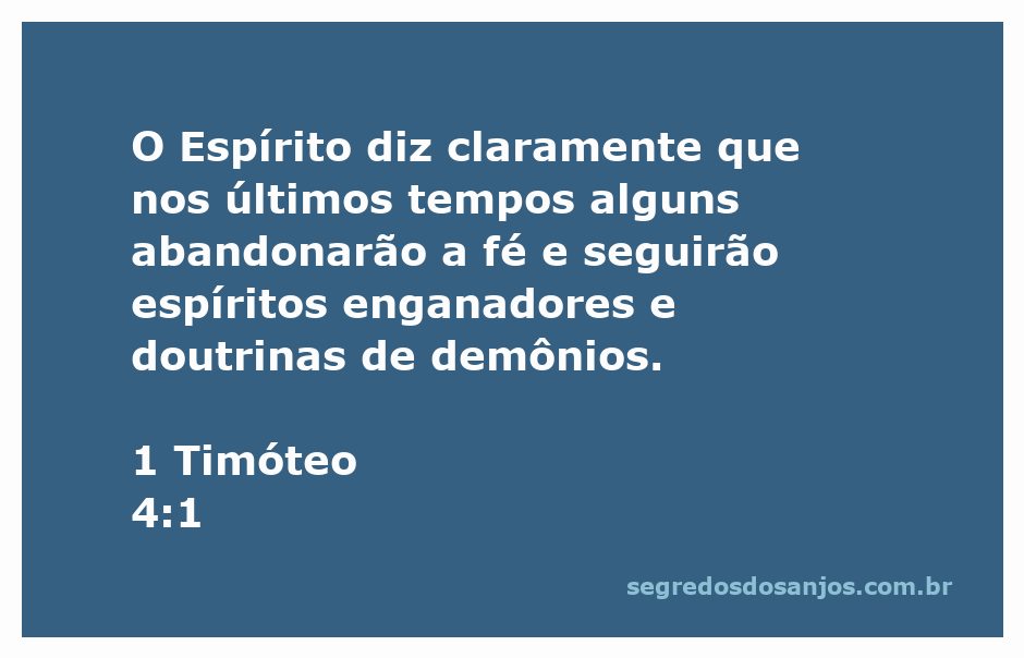 Imagem representativa do versículo 1 Timóteo 4:1, mostrando a advertência sobre os últimos tempos e a apostasia.