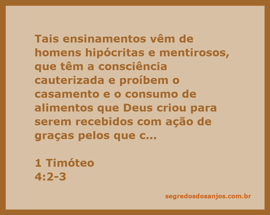 Ilustração sobre o versículo 1 Timóteo 4:2-3, destacando a hipocrisia e a verdade na fé cristã.