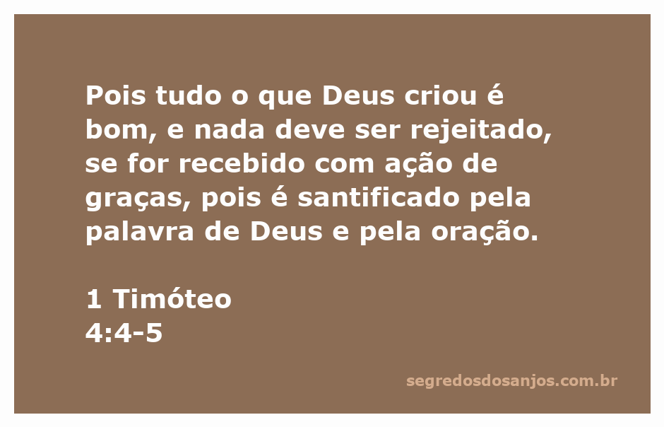 Imagem representando 1 Timóteo 4:4-5, enfatizando a bondade da criação de Deus e a importância da gratidão.