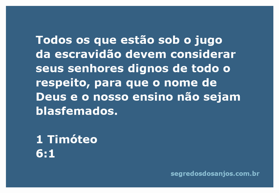 Imagem ilustrativa de um escravo respeitando seu senhor, simbolizando o versículo de 1 Timóteo 6:1