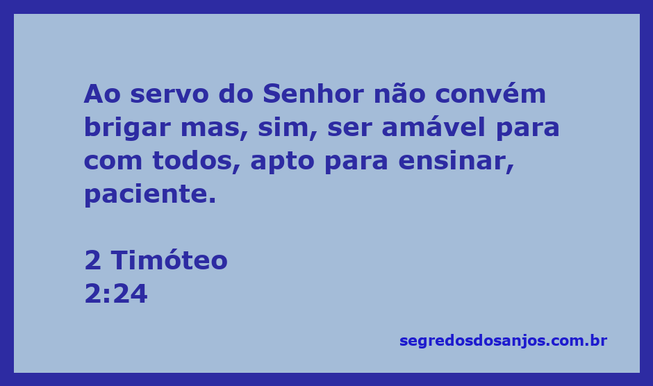 Imagem que ilustra o versículo de 2 Timóteo 2:24, destacando a importância da amabilidade e paciência no ensino.