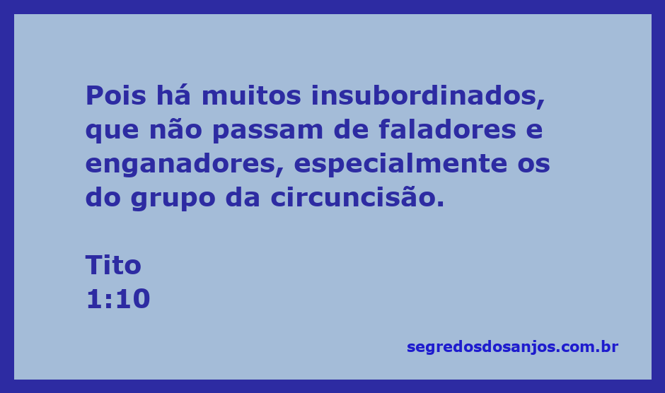 Imagem representativa de Tito 1:10, destacando a advertência sobre enganadores e insubordinados.