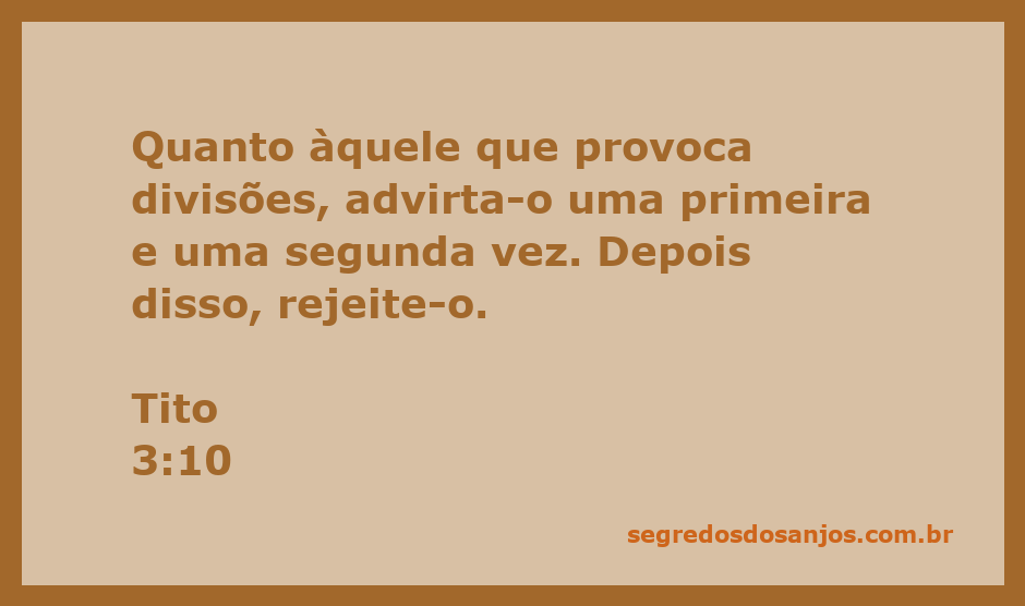 Uma representação de Tito 3:10, enfatizando a importância da unidade na comunidade cristã e a necessidade de lidar com divisões.