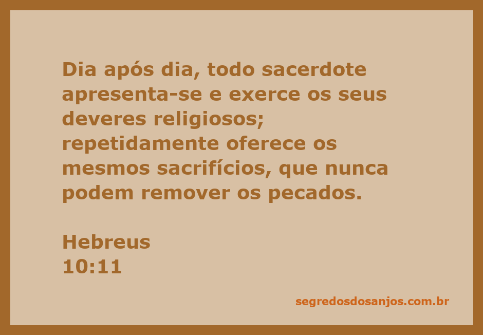 Sacerdote realizando sacrifícios diários, simbolizando a repetição dos rituais religiosos na Antiga Aliança.