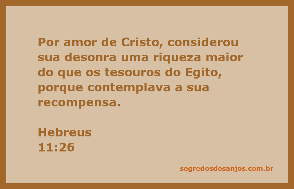 Ilustração do versículo Hebreus 11:26, representando a escolha de Moisés entre a desonra e os tesouros do Egito.