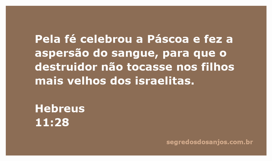Imagem representativa da celebração da Páscoa com a aspersão do sangue pelos israelitas, ilustrando Hebreus 11:28.