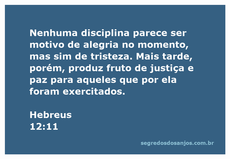 Ilustração da disciplina e seus frutos de justiça e paz conforme Hebreus 12:11