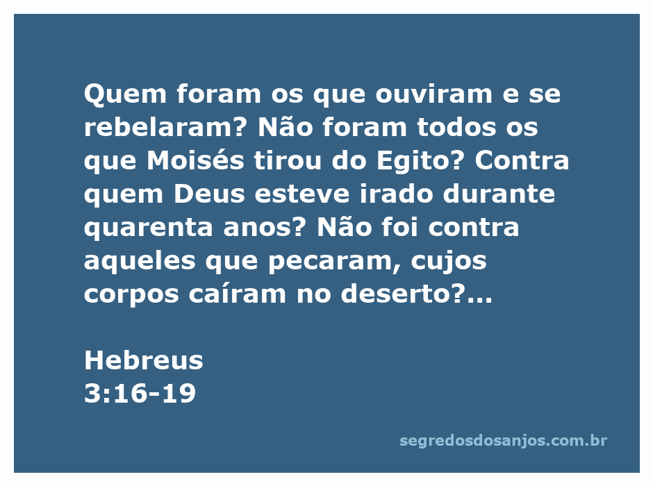 Ilustração de Hebreus 3:16-19, mostrando a rebelião do povo de Israel no deserto.