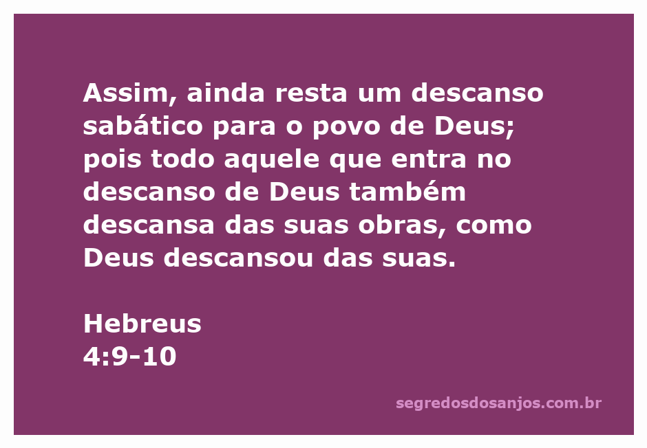 Imagem representativa do descanso sabático conforme Hebreus 4:9-10, simbolizando a paz e a reflexão espiritual.