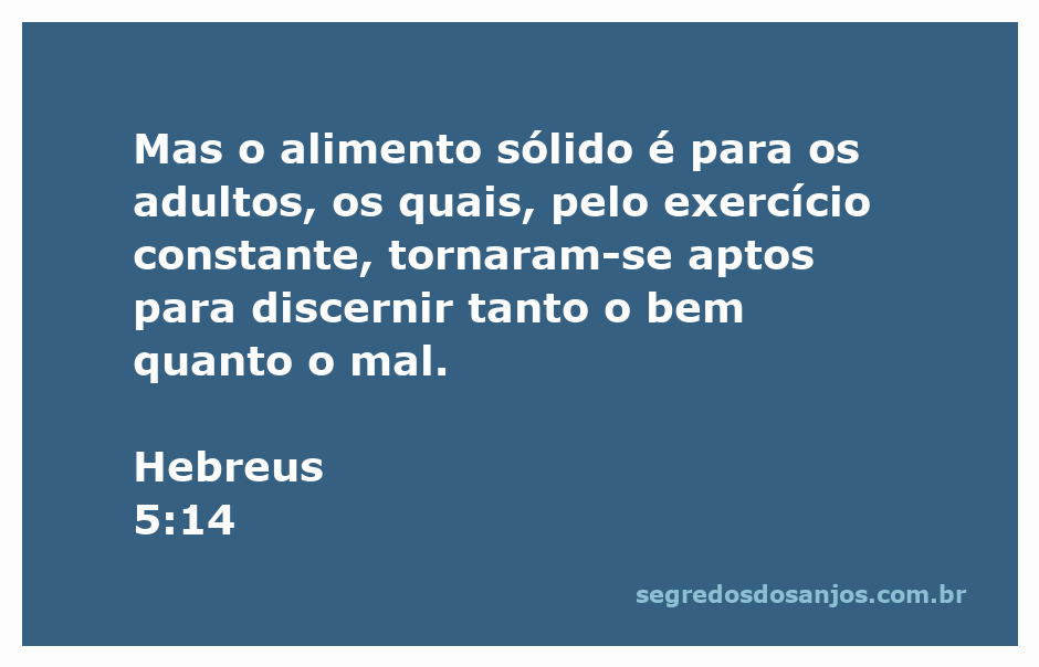 Imagem representativa do versículo Hebreus 5:14, enfatizando a importância do discernimento entre o bem e o mal.