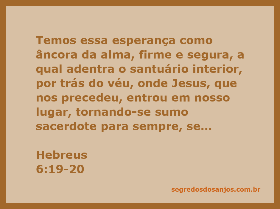 Imagem representativa da esperança como âncora da alma, simbolizando a firmeza e segurança da fé em Jesus Cristo.