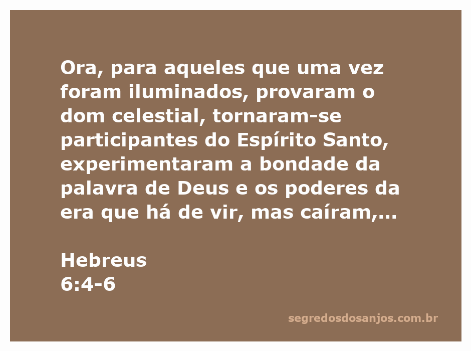 Ilustração do versículo Hebreus 6:4-6, representando a iluminação espiritual e a queda da fé.